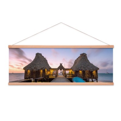 Stoffbild Kakemono mit Posterleisten Amerika Karibik Belize Urlaub Bungalow