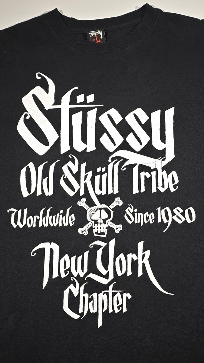 Stussy Old Skull Tribe Worldwide NY Chapter Skull Black T Stussy Old Skull Tribe Worldwide NY Chapter Skull Black T