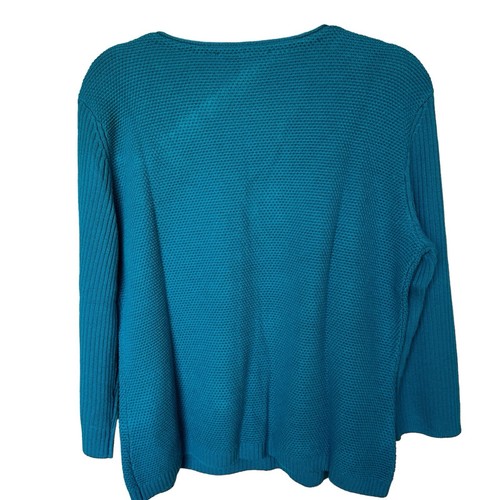 St John Pullover Pulli 100% Wolle Türkis Blau 3/4 Arm Damen Gr. L - Bild 2 von 12