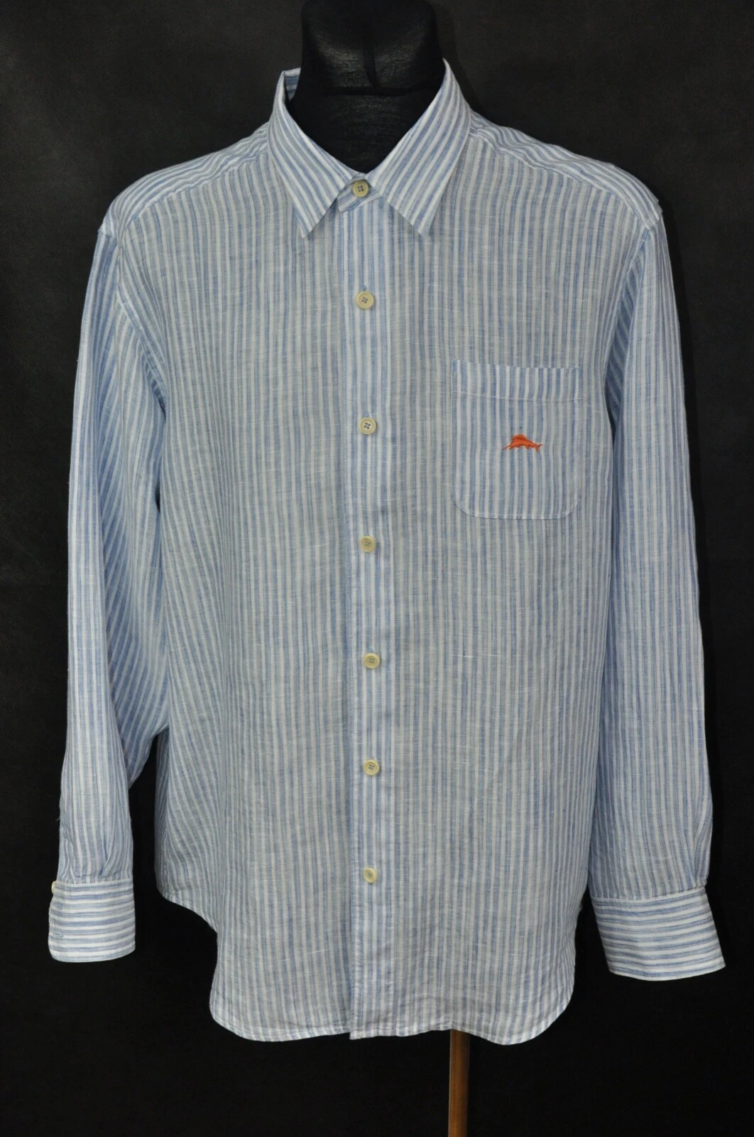 Tommy Bahama Relax Striped Linen Long Sleeve Men's Shirt size L/G