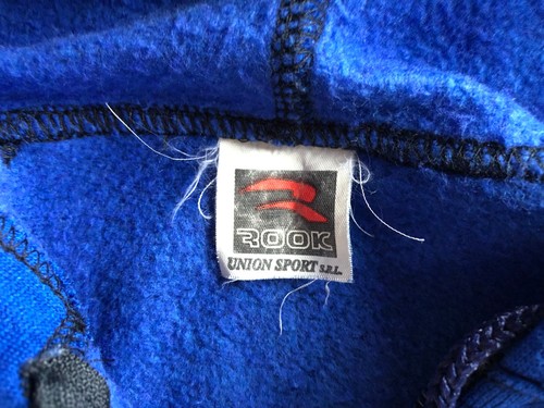 Italy ITALIA Embossed Logo Mens Blue & Yellow Cotton Union Sport Hoodie Jacket - Picture 7 of 12