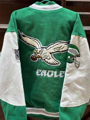 Mitchell Ness Philadelphia Eagles NWT Princess Diana Varsity Jacket Size: LARGE