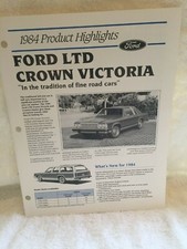 1984 Ford Ltd Crown Victoria Product Highlights Salespersons Facts Book Pages 1984 Ford Ltd Crown Victoria Product Highlights Salespersons Facts Book Pages