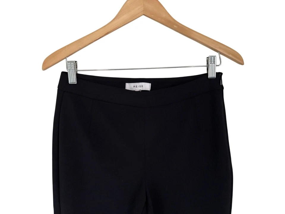 Pantalones REISS Ponte 10" tiro azul marino pierna abertura talla 6R Foto 2 de 4