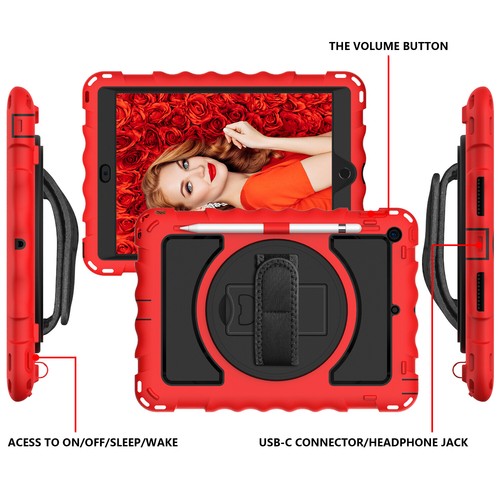 360 Rotating Case Cover+Strap+Screen Protector For iPad 7th Generation 10.2 inch - Picture 36 of 68