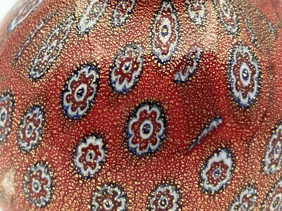Italian Bucella Cristalli Murano Art Glass Millefiori Mini Vase