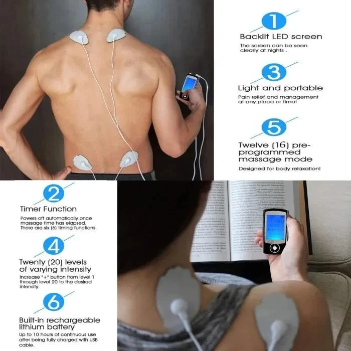 Électrostimulateur Musculaire Tens Anti-Douleur EMS  16 programmes de massage - Photo 3/4