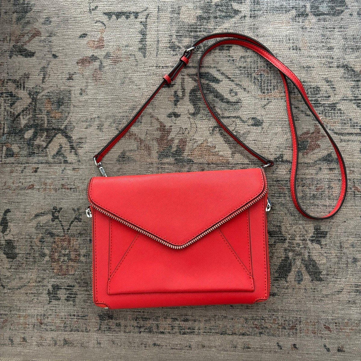 Rebecca Minkoff Marlowe Mini Red/Orange Envelope Bag | eBay 