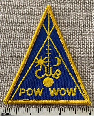 Vintage BOY SCOUTS OF AMERICA Cub Pow Wow Uniform Badge PATCH Triangle BSA Camp