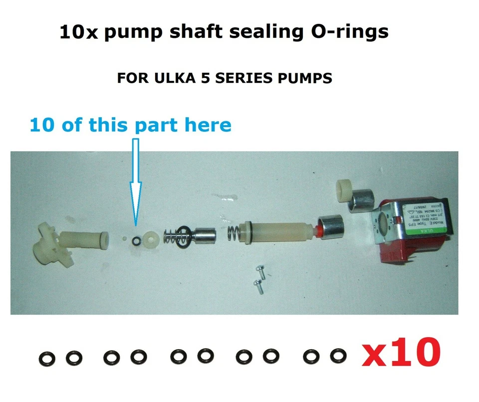 10 ULKA SERIE 5 POMPA ACQUA VALVOLA GUARNIZIONE ALBERO O-RING RIPARAZIONE NITRILE NERO