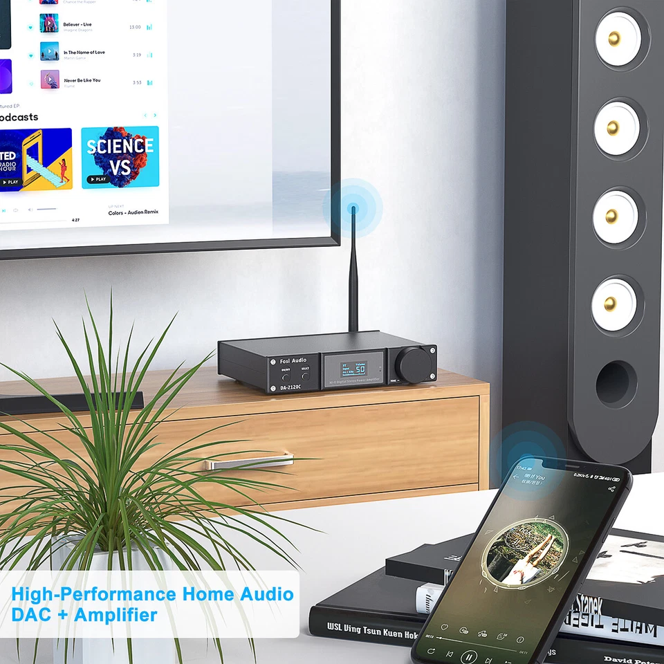 Fosi Audio DA2120C DAC Amp Bluetooth 5.0 Stereo Receiver Amplifier OLED 120Wx2 - Image 4 of 4