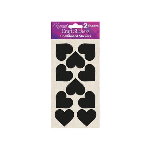 ELEGANZA 20 x Pegatinas de pizarra en forma de corazón - Pegatinas de pizarra negra - Etiquetas de pizarra