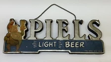 1940's PIELS LIGHT beer die cut shelf talker sign