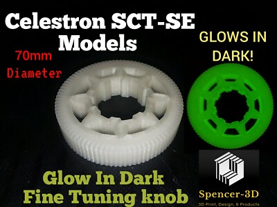 GLOW IN DARK Focus Knob for Celestron SCT-SE Telescopes 70mm Dia-FINE FOCUSING 
