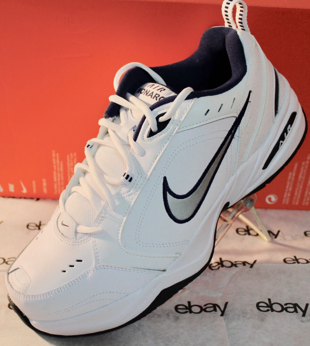 Dalset contar Brutal Nike Air Monarch IV Men&#039;s Training Shoes, White/Navy, 415445-102 | eBay