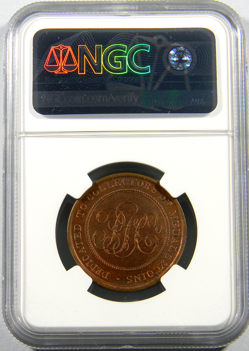 1790 's MIDDLESEX - SKIDMORE'S Token 1/2P NGC MS 65 RB Top Pop (10