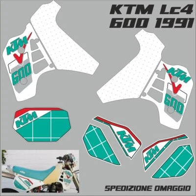 Ktm 600 lc4 1991 adesivi grafica in kristal