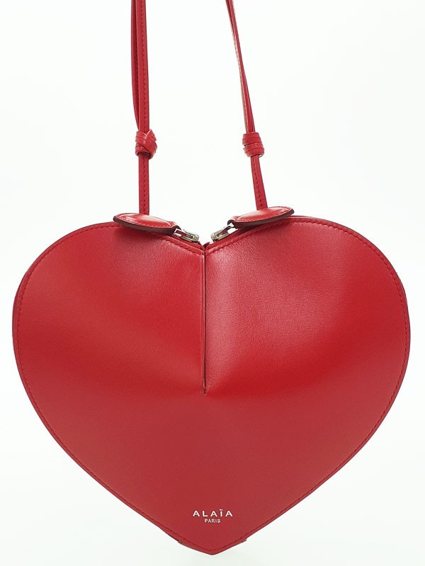 ALAIA Le Coeur Leather Red Shoulder Bag #2496