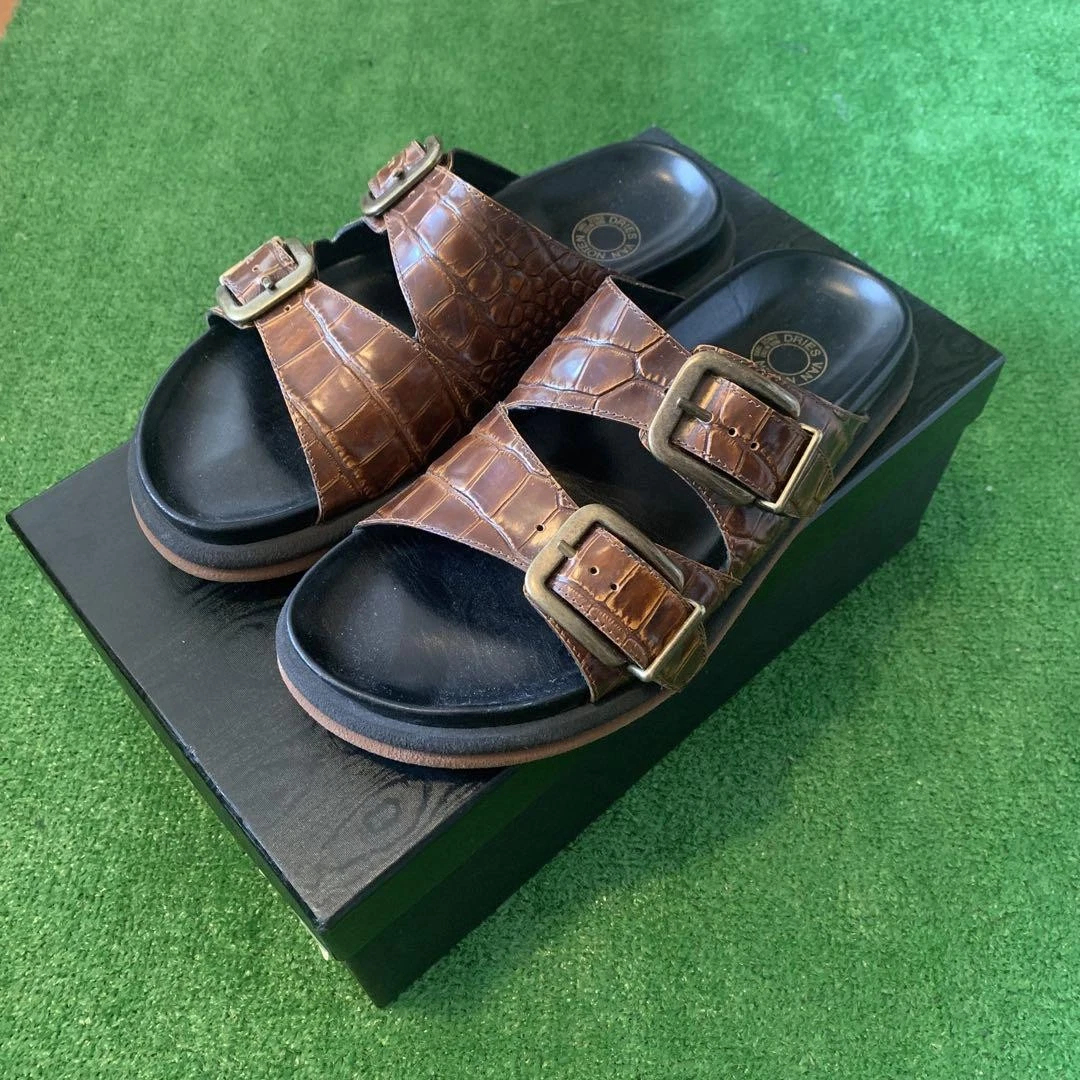 VANS Sandali Dries Van Noten in pelle di coccodrillo marrone US9 5 con scatola