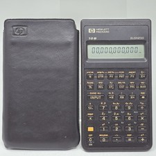 Vintage Hewlett Packard HP 10B Business Calculator 1987 W/Soft Leather Slip Case