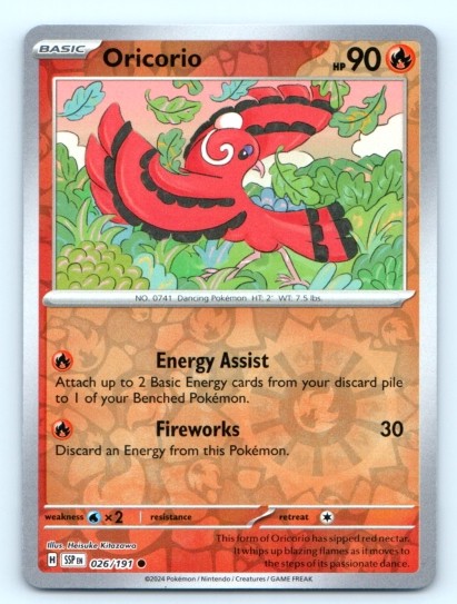 Pokemon TCG ~ Oricorio 026/191 ~ Reverse Holo English Near Mint