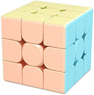 3x3x3 Stickerless Speed Cube, Smooth Turning Magic Puzzle, Anti-Sticky Design, E