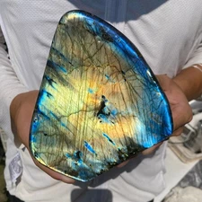 4.4lb Natural Labradorite Quartz Crystal Freeform Mineral Specimen Healing