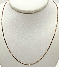 14K Rose Gold 22  Adjustable Diamond Cut Box Chain Necklace