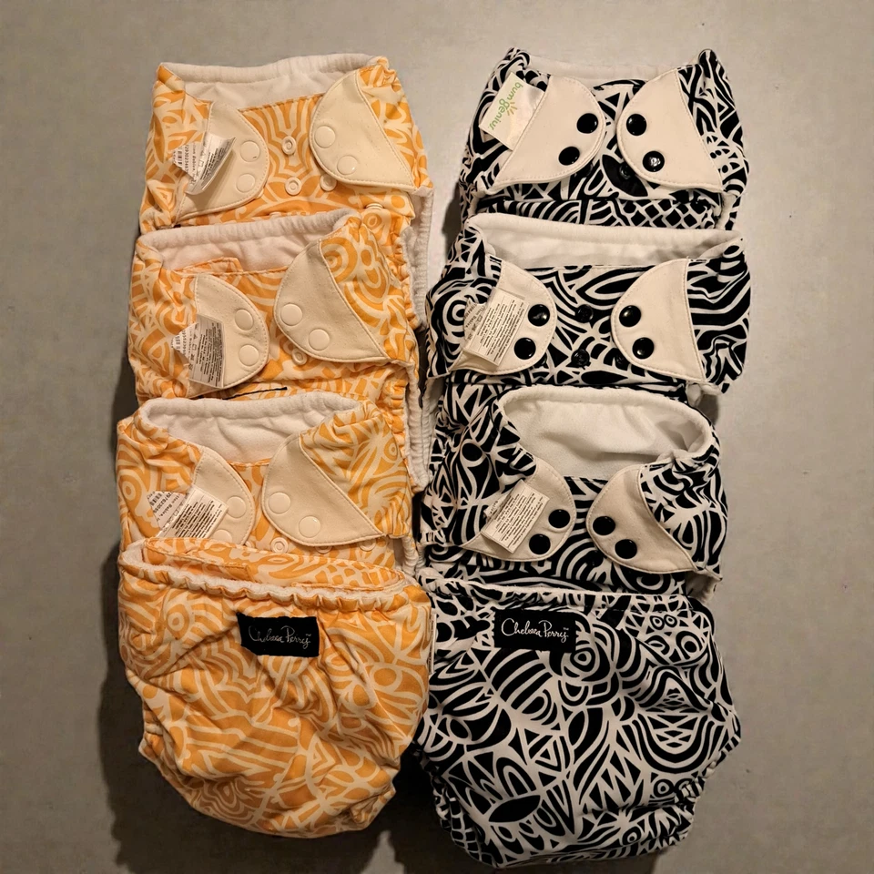 Lote de pañales de tela todo en uno Bumgenius talla única y recién nacido Foto 2 de 4