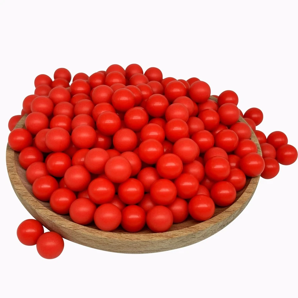 LAMBID .43 Cal Nylon Balls Reusable Hard Solid Plastic 43 Caliber 0.43", Red