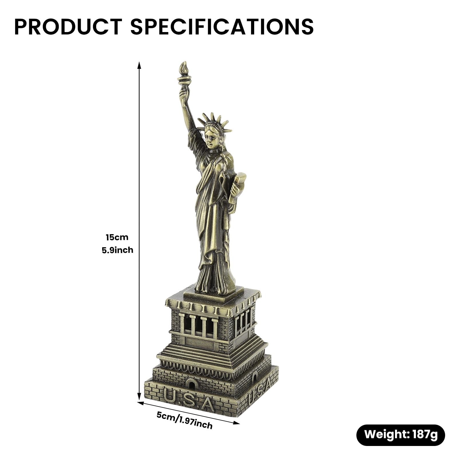 Topyond Statue of Liberty Figurine Souvenir, Metal Building Model, Souvenir a...