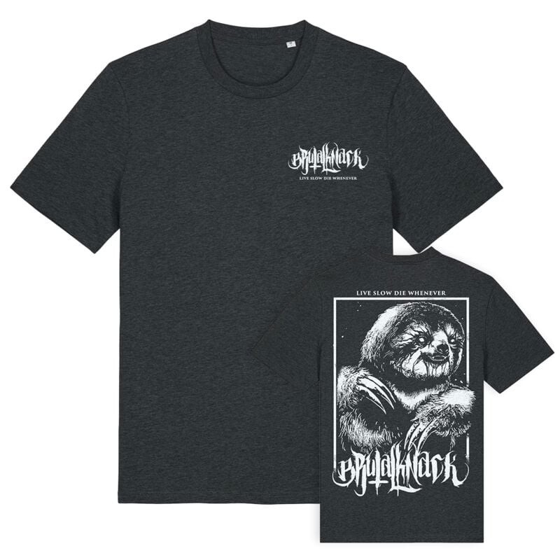 Футболка Brutal Knack, футболка Herren Sloth, anthrazit Basics, рок-одежда