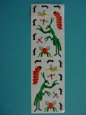 Vintage 1996 Mrs. Grossman's Stickers VARIOUS INSECTS (2) Mods 2" x 3.25"