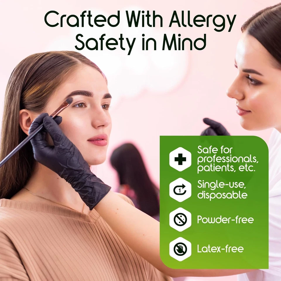 Inspire Black Nitrile Gloves HEAVY DUTY 6 Mil Nitrile Chemical Resistant Medical - Image 4 of 4