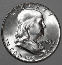 1963-D Franklin Half Dollar - BU - #8926D - STOCK PHOTO