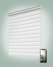 Motorized Zebra Blinds, Electric Zebra Shades for Indoor Windows, Motorized S...