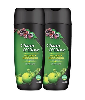 CHARM & GLOW Amla Aritha Shikakai Herbal Shampoo 700ML - Hair Loss Prevention