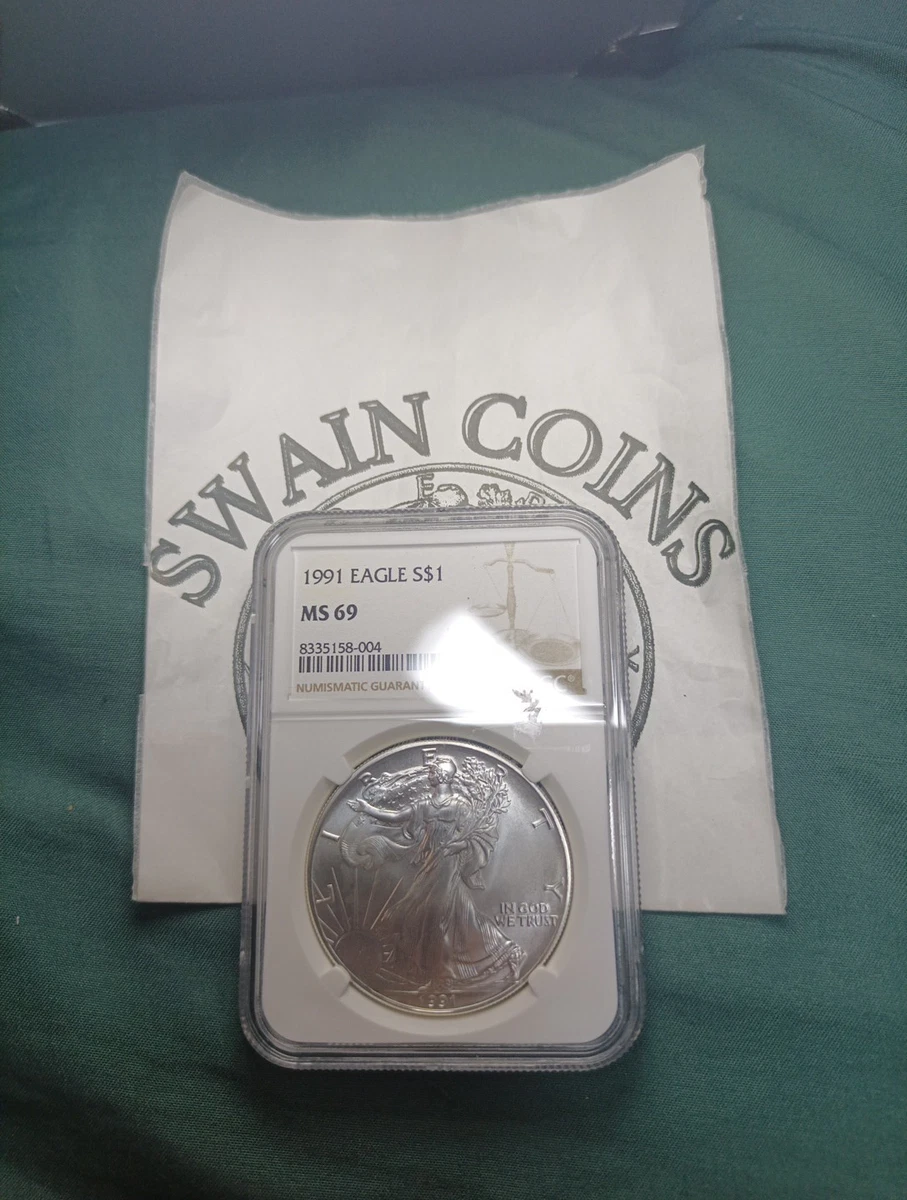 American Eagle MS 69 Graded 1991 Silver Bullion Coins for sale | eBay