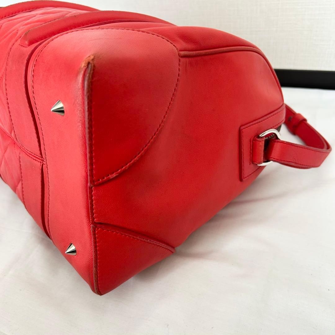 GIVENCHY Lucrezia Quilted Leather Shoulder Bag Red Used Authentic thumbnail 7