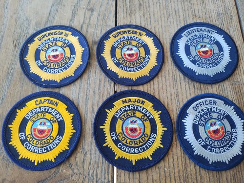 Colorado Police Patch Lot 6 DOC Corrections Different Ranks Captain Supervisor