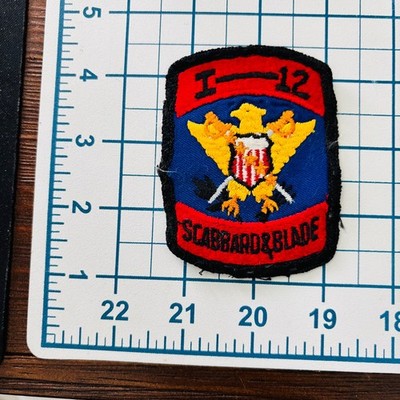 Scabbard & Blade Patch I-12 Eagle Swords Sew-On Vintage ROTC