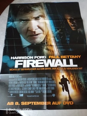 Videofilmplakat Firewall. Nichts ist gefährlicher als ein Mann, der alles zu ...