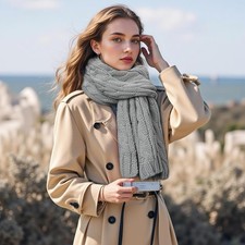 Passionbility Winter Scarf for Women Warm Winter Knit Scarf Cable Chunky Soft Sc