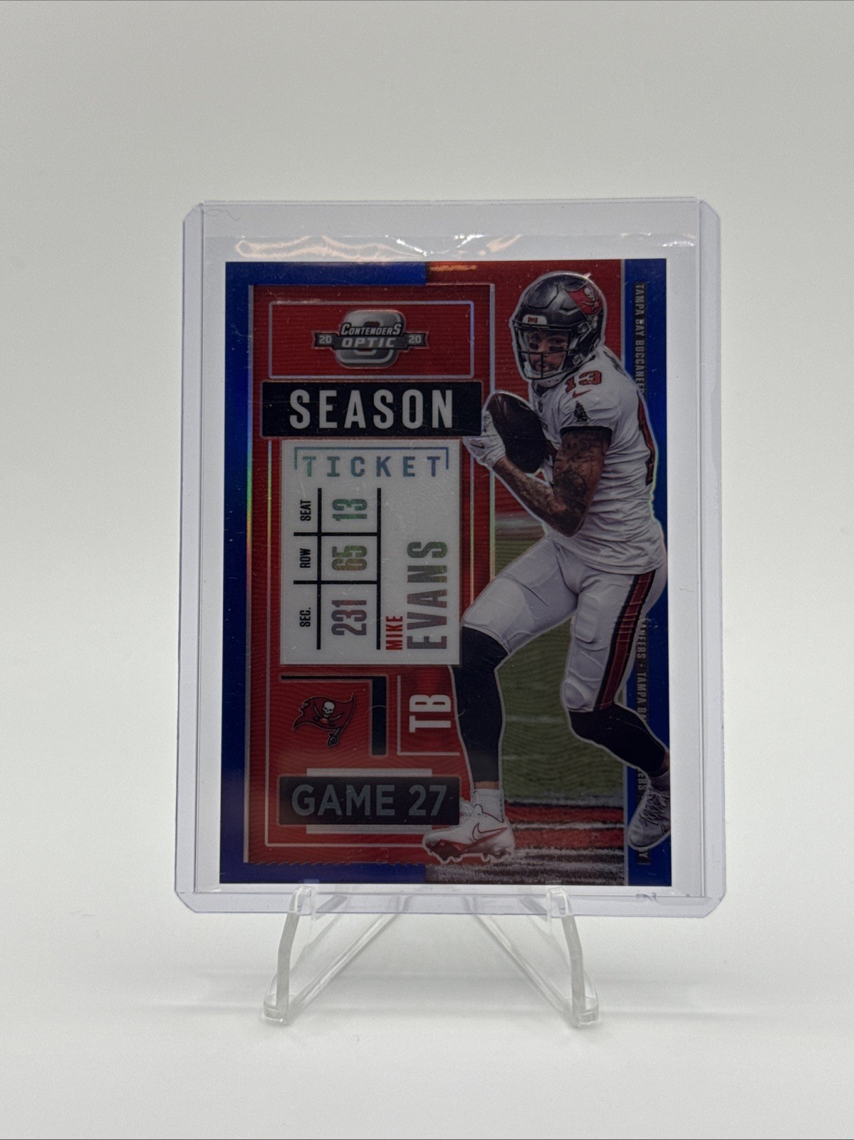 2020 Mike Evans Blue Prizm Contenders Optic Season Ticket  #/99