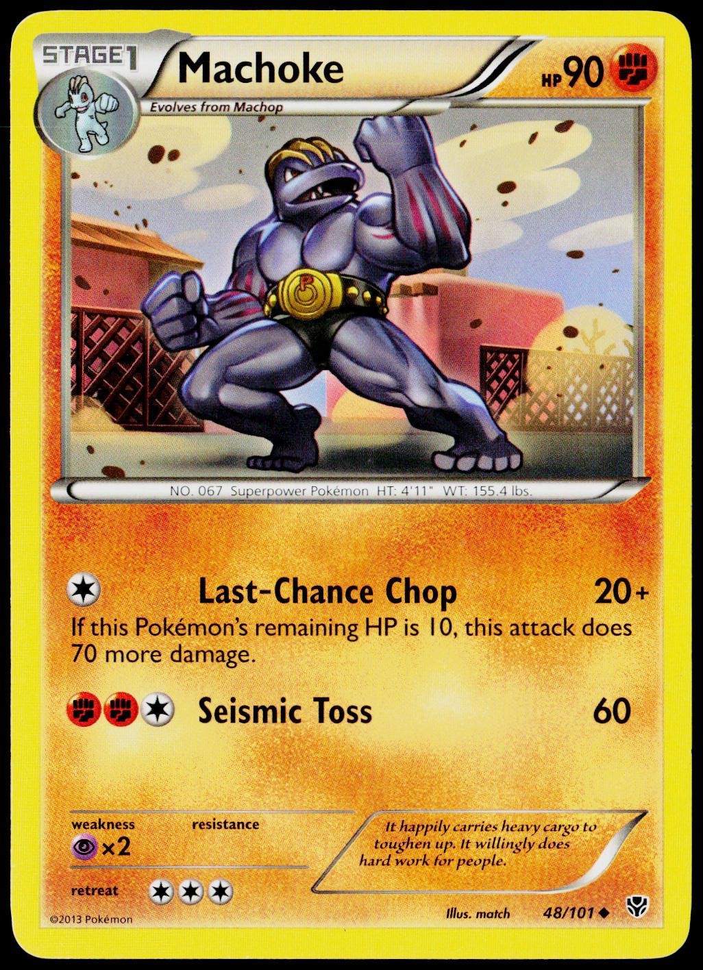 Machoke 48/101 Uncommon Plasma Blast Pokemon Lightly Played
