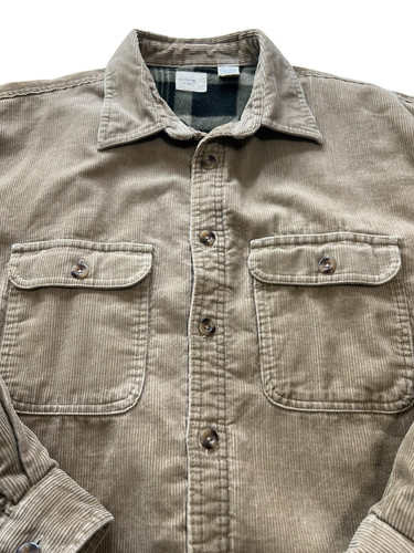 ARROW Vintage Shacket Men's XL Tan Corduroy Heavy Flannel Lined Shirt Jacket - Picture 2 of 10