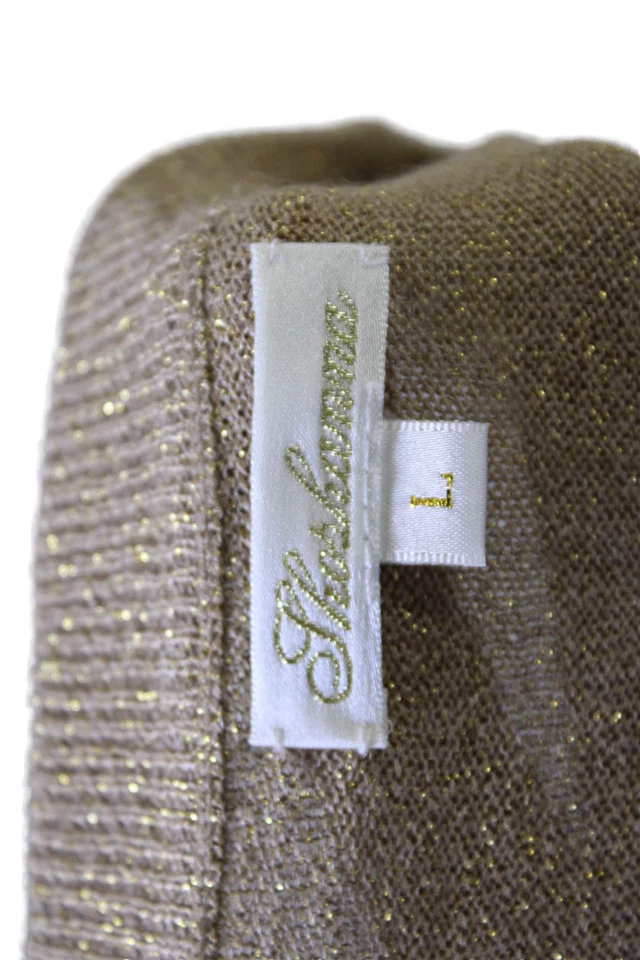 Cárdigan suéter de manga larga con botones dorado metálico talla La Shoshanna para mujer Foto 4 de 4