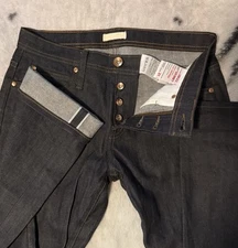 The Unbranded Brand Blue Selvedge Jeans Mens 32 Blue Skinny Dark Wash UB122