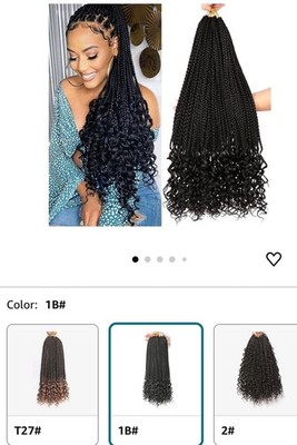 7 Packs Goddess Box Braids Crochet Hair 24 Inch  Braids Curly Bohemian (T-21)