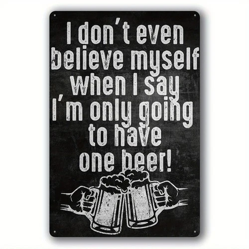 2D Flat,Funny Beer Quote Tin Metal Signs Home Décor 8x12 Vintage Wall Art with